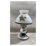vintage milk glass hurricane table lamps, often