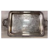 silver-plated William Rogers ornate serving tray