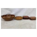 Handcrafted Mahogany Bowl and Plate Set from Haiti