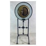 vintage iron and glass candle holder