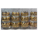 Vintage Federal Glass 'Roly Poly' Glasses, Gold