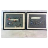 (2) watercolor African paintings