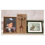 Trio of Framed Artworks Including Mixed Media