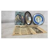 Framed Art and 1974 Nixon Newspaper Clippings