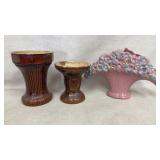 Three Ceramic Vases with Various Designs