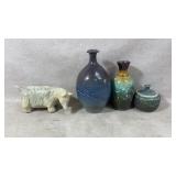 Ceramic Animal and Vase Sculptures