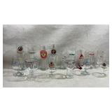 vintage beer glasses from various international
