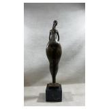 modern modernist bronze sculpture of a stylized
