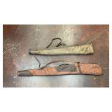 2 Vtg leather/canvas rifle cases