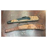 2 Vtg sold leather/canvas rifle cases