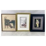 Three Framed Artworks of Various Styles