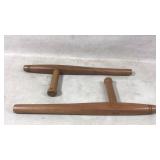 Wooden Textile Loom Handles with Pegs, Pair