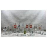 various vintage German brewery beer glasses,