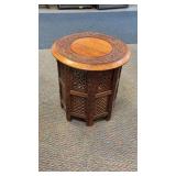 Hand Carved Indian Octagonal Wooden Table