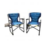 2 Outdoor Camp Chairs with Side Tables