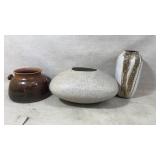 Three Handmade Ceramic Vases