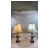 vintage porcelain table lamps featuring a floral