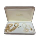 Helzberg Jewelry Pearl Necklace and Earring Set