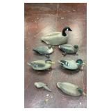 Group of 7 Vtg decoy ducks/birds