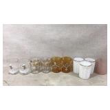 MARY GREGORY Tumblers,Amber Thumbprint