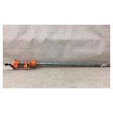 Steel pipe with wood working clamp