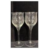 Pair of Lenox Somerset Clear Crystal Glass Wine