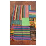 Assorted Misc. Colorful Blankets, Place Mats,