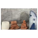 Blue Geode Candle Stand, Selenite Candle Stand,