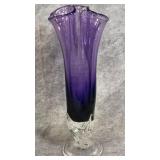 Vintage White Elk Amethyst Purple Abstract Glass