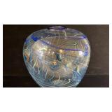 Abstract Glass Peacock Feather Small Glass Vase