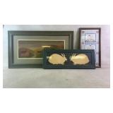 Three Framed Decorative Artwork Pieces