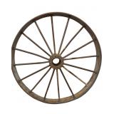 Vintage Hubbed Wagon Wheel With Metal Spokes