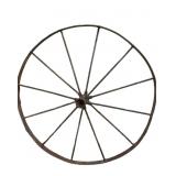 Large Antique Iron Wagon Wheel With Spokes