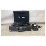 Victrola record player and automatic stapler