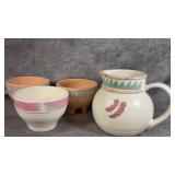 Vtg. Treasure Craft Southwest Ceramic Dip Bowls,