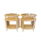 2 Vintage RATTAN End Tables /Nightstands