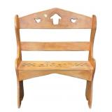 Hand Crafted Painted Wooden Bench