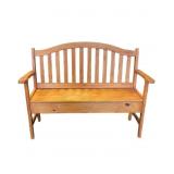 Hand Crafted Wooden Bench with Storage