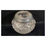 Antique Victorian Vanity Jar Sterling Silver Lid