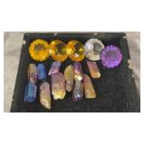 Polished Aura Crystal Quartz, Multicolored Glass