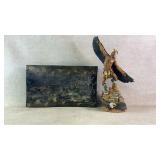 Tribal spirits "eagle messenger" statue & signed
