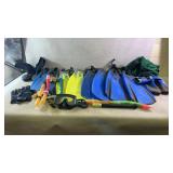 Assortment of snorkeling equipment