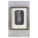 Framed print of Native American kachina "Aholi"