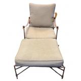 Rustic Wrought Iron Patio Chair and Footstool