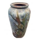 25 inch Pottery Vase Hand Painted