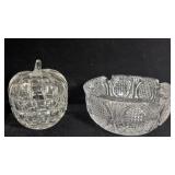 Vintage Diamond Cut Crystal Glass Cigar Ashtray,