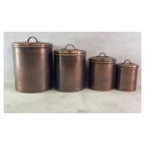(4) Old Dutch Tangier Etched Canisters