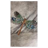 Handcrafted Metal & Glass Dragonfly Wall Decor