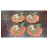 Set of 4 decozen beaded pumpkin placemats