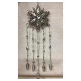 Silver-Tone Star Ornament with Crystal Drops